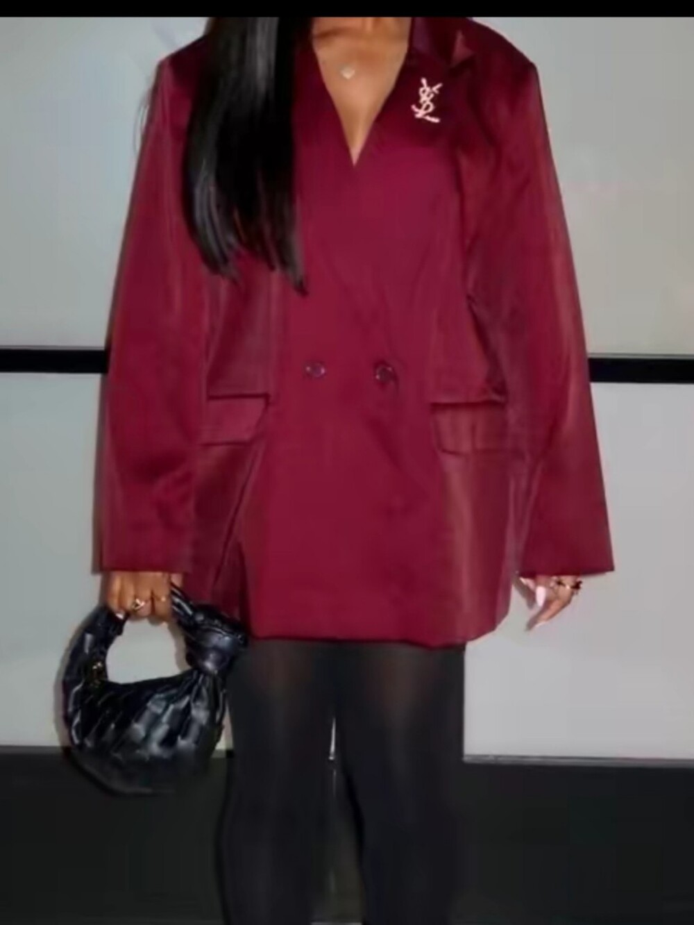 A New Day Burgundy Double-Breasted Blazer Jacket